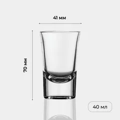 Стопка «Бостон шот» стекло 40мл D=41,H=70мм прозр., изображение 2