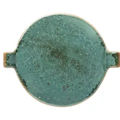 Dish “Erboso Reativo”  porcelain  D=25cm  turquoise, beige.