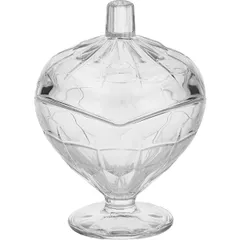 Candy bowl with lid glass 288ml ,H=14.8cm clear.
