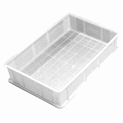 Container for products “Azhur” perforated  polyprop.  21.4 l , H=12, L=60, B=40cm  white