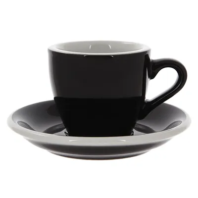 Кофейная пара «Эгг» фарфор 80мл D=65/115,H=55,L=85мм черный