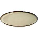 Plate ceramics D=260,H=11mm beige,brown.