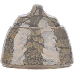 Сахарница «Революшн Гранит» с крышкой фарфор 200мл D=75,H=85мм серый,коричнев.