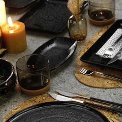 Тарелка «Нанокрем Блэк» прямоугольная фарфор ,H=23,L=190,B=114мм черный, изображение 4