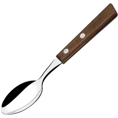 Tea spoon with wooden handle [3 pcs]  steel, wood , L=150/42, B=2mm  metal.