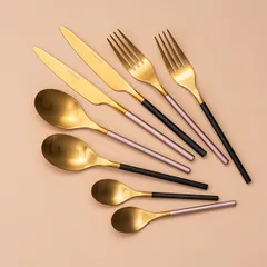 Вилка столовая «Дистрикт Пинк Голд Мэтт» сталь нерж. ,L=200,B=26мм золотой,розов., изображение 2