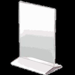 Подставка настольная для меню А4 белое основание пластик ,H=310,L=215,B=95мм прозр.,белый