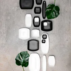 Блюдо «Клаб» глубокое прямоугольное керамика ,H=35,L=190,B=130мм черный, изображение 3