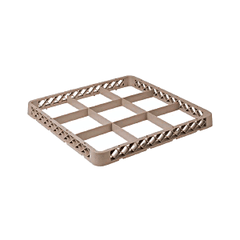 Кассета для посуды 9 ячеек 15,5х15,5 дополнительная полипроп. ,H=45,L=500,B=500мм бежев.