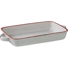 Форма для запекания с ручкой керамика ,H=35,L=220мм белый,красный