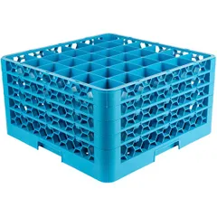 Кассета для бокалов 36 ячеек max=74*74,Hmax=241мм полипроп. ,H=26,7,L=50,B=50см голуб., изображение 3