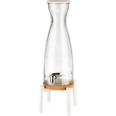 Jar-container with a tap on a stand: wood  glass, metal  4.5 l , H = 56.5 cm  clear.