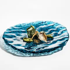 Салатник «Море» стекло D=24,H=4см синий, изображение 3