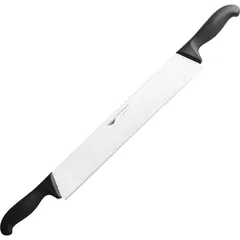 Kitchen knife for cheese 2 handles  steel, plastic  L=510/360, B=55mm  black, metal.