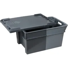 Food container with lid  plastic 50l ,H=30,L=60,B=40cm gray