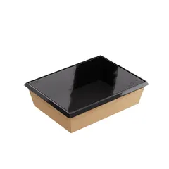 Контейнер бумажный OneClick картон 1л ,H=55,L=150,B=200мм черный, изображение 3