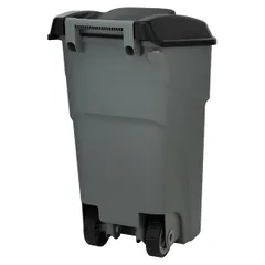 Бак для мусора с крышкой на колесах полипроп. 90л ,H=85,L=53,B=49,5см черный,серый