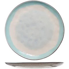 Plate “Malibu” small  ceramics  D=20cm  white, turquoise.