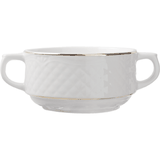 Broth cup “Aphrodite”  porcelain  300ml  D=100, H=55, L=145mm  white, gold