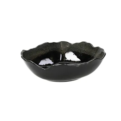 Тарелка глубокая «Риф Вертиго» фарфор ,H=7,L=23,B=20см черный