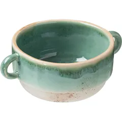 Broth cup “Erboso Reativo”  porcelain  300 ml  D=115, H=55mm  turquoise, beige.