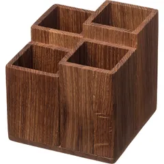 Organizer for cutlery (4 sections)  oak , H=14.8, L=15, B=15cm