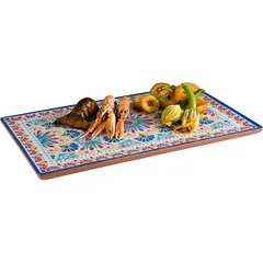 Блюдо для подачи «Арабеск» пластик ,H=20,L=530,B=325мм голуб.,коричнев., изображение 3