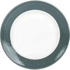 Plate “Revolution Edge Jade”  porcelain  D=270, H=25mm  white, green.