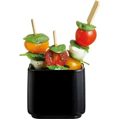 Салатник «Меккано» квадратный фарфор 180мл ,H=63,L=75,B=75мм черный, изображение 3