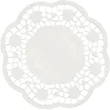 Настольные подкладки кружевные[1000шт] бумага D=10,H=4,L=22,B=10см белый