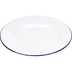 Тарелка мелкая эмалированная сталь D=24,H=2см белый,синий, изображение 2