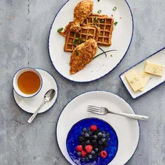 Тарелка «Блю Дэппл» мелкая фарфор D=230,H=17мм белый,синий, изображение 2