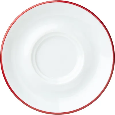 Блюдце «Ретро Магс» фарфор D=14см белый,красный