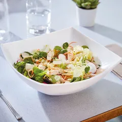 Салатник «Квадрато» стекло 1,7л ,H=75,L=235,B=235мм белый, изображение 2