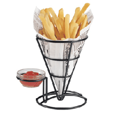 Конус для картофеля фри с держателем для соусника металл,антиприг.покр. D=13,H=18,5см