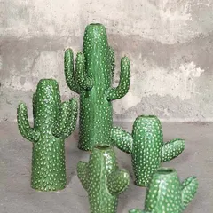 Декор для стола «Кактус» L керамика ,H=39,5,L=24,B=22,5см зелен., изображение 2