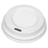 Крышка для стакана одноразовая с питейником[100шт] пластик D=73,H=20мм белый,матовый