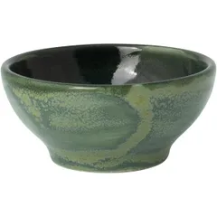 Salad bowl “Aurora Vesuvius Burnt Emerald”  porcelain  50ml  D=7cm  beige, green.