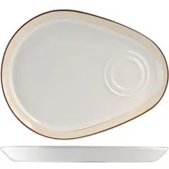 Dish “Chino” combi  porcelain , H=2, L=28, B=25 cm  white, beige.