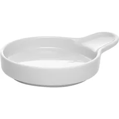 Compliment dish with handle  porcelain  30ml  D=80, H=18mm  white