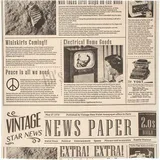 Бумага для конусов и сэндвичей «Газета»[1000шт] ,L=30,5,B=30,5см бежев.