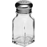 Солонка стекло,сталь нерж. 70мл D=50,H=100,L=37,B=37мм прозр.,металлич.