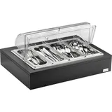 Станция буфетная для столовых приборов дерево,сталь нерж. ,H=30,L=64,B=46см венге