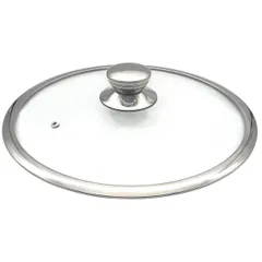 Cover with a wide rim  glass, stainless steel  D=24cm  transparent.