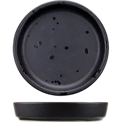 Тарелка «Оникс» с бортом керамика D=11см черный