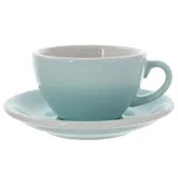 Кофейная пара «Эгг» фарфор 250мл D=95/145,H=55,L=115мм св. голуб.