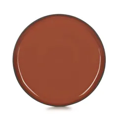 Plate “Karakter” with a high side  ceramics  D=260, H=22mm  red, brown.