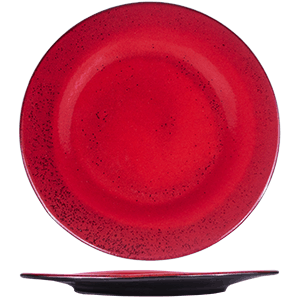 Тарелка «Млечный путь красный» фарфор D=20см красный,черный, Цвет: Красный, Диаметр (мм): 200