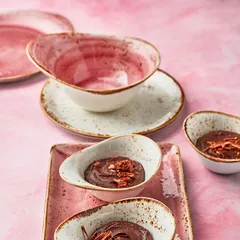 Тарелка «Крафт Распберри» мелкая фарфор ,L=25,5,B=20,5см розов.,коричнев., изображение 3