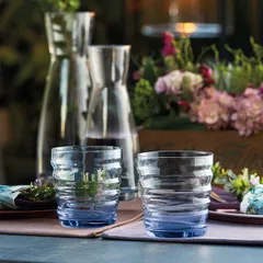 Олд фэшн (стакан) «Рифлесси» стекло 300мл D=82,H=88мм синий, изображение 4